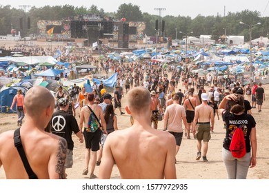 Kostrzyn Nad Odra, Lubuskie / Poland - August 2 2018: People Enjoying Their Time On PolandRock Festival.