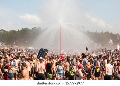 Kostrzyn Nad Odra, Lubuskie / Poland - August 2 2018: People Enjoying Their Time On PolandRock Festival.