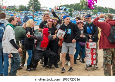 Kostrzyn Nad Odrą, Poland - July 15, 2016: People Have Fun At The Przystanek Woodstock Music Festival (PolAndRock)