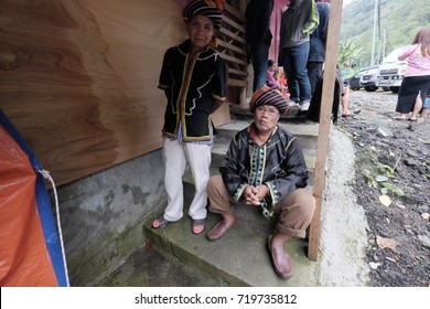 Kota Belud Sabah Malaysia-Jul 3,2015 : Group of Dusun ethnic bobolian performing ritual to appease the spirit of Akinabalu the guardian of Mount Kinabalu.The rituals held after quake hit the mountain.