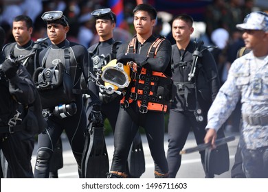 KOTA KINABALU, MALAYSIA - 31 AUG, 2019:Royal Malaysian Armed Forces During The Rehearsal For National Day Parade On Aug 27,2019,Kota Kinabalu, Malaysia.