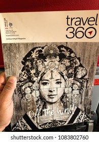 KOTA KINABALU, MALAYSIA , 4 MAY 2018 : Travel 360 Airasia magazine.Blurry images.
