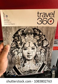KOTA KINABALU, MALAYSIA , 4 MAY 2018 : Travel 360 Airasia magazine.Blurry images.