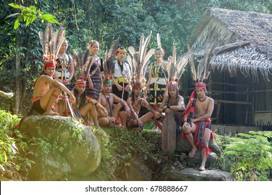 Kota Kinabalu Malaysia - Mar 3, 2014 : Sabah Multiethnic  Native Wearing Traditional Costume At Mari Mari Cultural Village.Unique Culture And Tradition Is Among Tourist Attraction In Sabah.