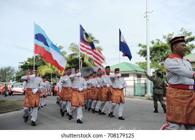 KOTA KINABALU,MALAYSIA-AUGUST 31, 2017 : Participant during 60th Celebrations, Malaysian Independence Day Parade on August 31, 2017 in Kota Kinabalu, Malaysia.