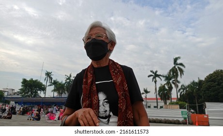  Kota Tua, Jakarta, Indonesia - May, 28, 2022: Human Rights Activist Maria Katarina Sumarsih, Parents Of Bernadus Realino Norma Irmawan Who Was One Of The Students Killed In The Semanggi I Incident.  