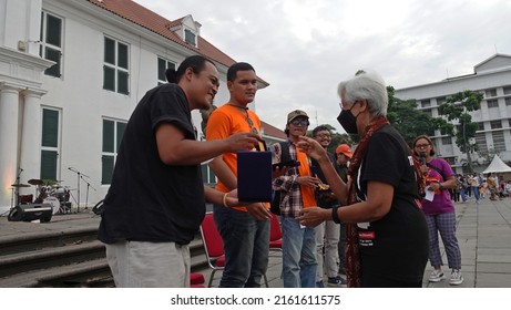  Kota Tua, Jakarta, Indonesia - May, 28, 2022: Human Rights Activist Maria Katarina Sumarsih, Parents Of Bernadus Realino Norma Irmawan Who Was One Of The Students Killed In The Semanggi I Incident.  