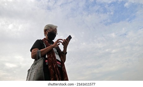  Kota Tua, Jakarta, Indonesia - May, 28, 2022: Human Rights Activist Maria Katarina Sumarsih, Parents Of Bernadus Realino Norma Irmawan Who Was One Of The Students Killed In The Semanggi I Incident.  