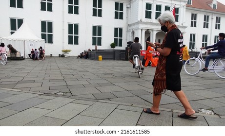  Kota Tua, Jakarta, Indonesia - May, 28, 2022: Human Rights Activist Maria Katarina Sumarsih, Parents Of Bernadus Realino Norma Irmawan Who Was One Of The Students Killed In The Semanggi I Incident.  