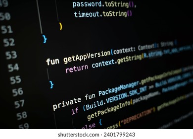 Kotlin sample check app version function, programming language