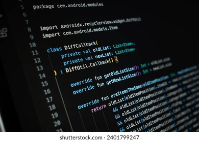 Kotlin sample DiffCallback function, programming language