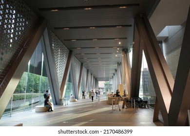 Koto, Tokyo, Japan - June 19 2022: Interior Of Entrance Of Museum Of Contemporary Art Tokyo.