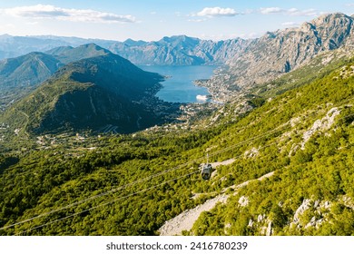 Kotor cable car aerial view, Kotor city in the background. - Powered by Shutterstock