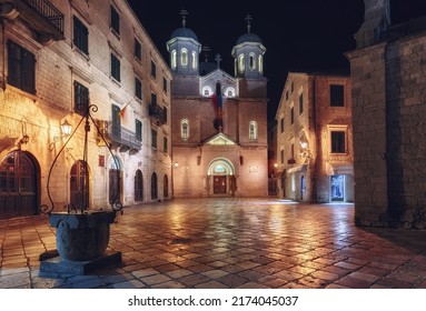 The Kotor Old Town, Montenegro At Night