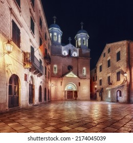 The Kotor Old Town, Montenegro At Night