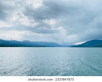 Koyna River. Monsoon. Boating. Clouds. Nature. - Shutterstock ID 2337847875