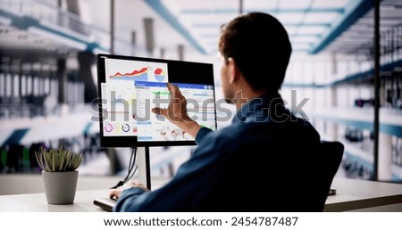 KPI Business Data Dashboard Analytics On Desktop Computer