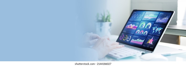 KPI Dashboard Data Analytics On Business Laptop