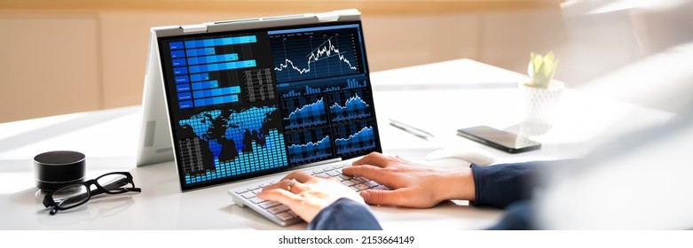 KPI Dashboard Data Analytics On Business Laptop