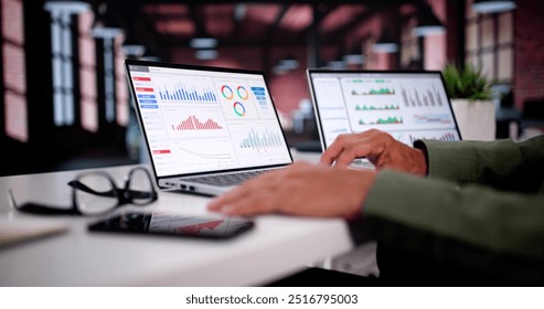 KPI Dashboard Data Analytics On Business Laptop - Powered by Shutterstock