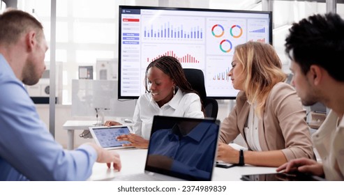 KPI Dashboard Graph Presentation In Classroom. Factory Training - Powered by Shutterstock