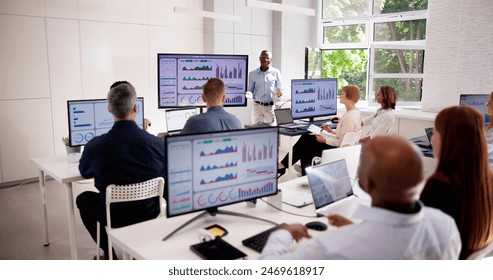 KPI Dashboard Graph Presentation In Classroom. Business Training