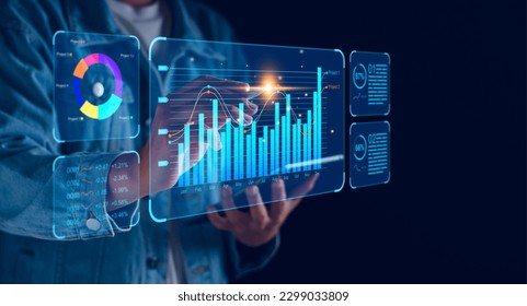 KPI key performance indicator business technology concept. Business executives use business news metrics to measure success against planned targets, Improving business process efficiency. - Shutterstock ID 2299033809