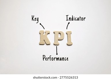 KPI Key Performance Indicator - quantifiable metric used to evaluate success in achieving organizational objectives, acronym text concept for presentations and reports