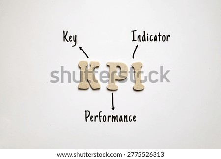 KPI Key Performance Indicator - quantifiable metric used to evaluate success in achieving organizational objectives, acronym text concept for presentations and reports