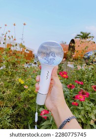 A K-Pop lightstick from a girlgroup who debuted in 2015 named GFRIEND (여자친구). This is the most beautiful lightstick ever, we called it Yugubong.