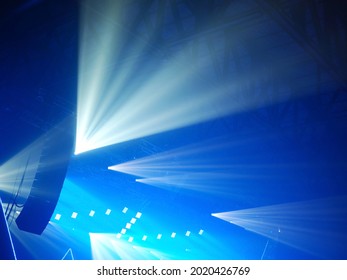 K-Pop music theme or Live concert background silhouette line array or loudspeaker system with stage lighting at a concert in music hall. Enjoy Music and Entertainment content. (selective focus)