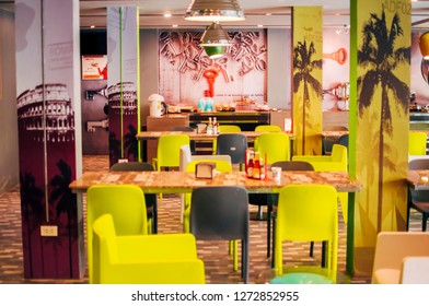 Krabi, Thailand - 26 December 2018 : Decoration Of Cafe In The Krabi Hotel