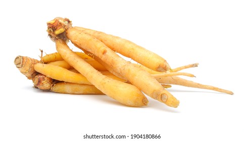  Krachai Thai Herb Isolated  On White Background.