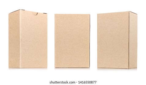 kraft brown box made from recycled paper isolated on white background