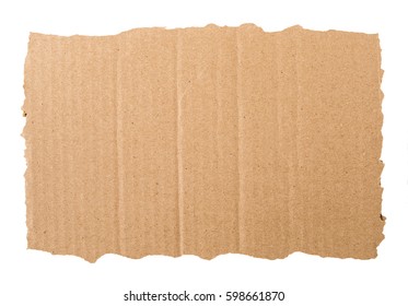 Kraft Cardboard Signboard. Cardboard Ripped Edge. Paper Background