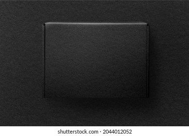 Kraft Paper Black Box Product Packaging With Design Space Flat Lay