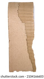 Kraft paper texture striped pattern for wrapping. texture background. ripped piece of cardboard isolated on white background. Cardboard with torn edges, top view.