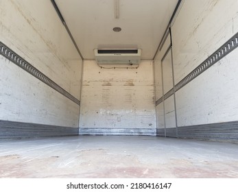 Kragujevac, Serbia, July 20, 2022. Empty Cargo Space Of A Refrigerated Truck For Transporting Food