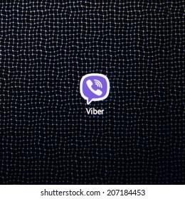 KRAGUJEVAC, SERBIA - JULY 25, 2014: Viber App Icon On A Mobile Phone Screen.