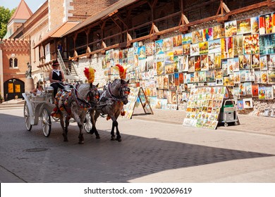 Krakow, Poland - 20.06.2018: The Carriage Goes By Gallery At The Barbican