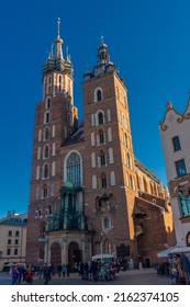 KRAKOW, POLAND, 7 JANUARY 2022: St Mary Basilica