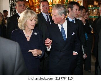 KRAKOW, POLAND - APRIL 29, 2008: Prince Charles And Camilla Parker Bowles Visiting Cracow In Poland.