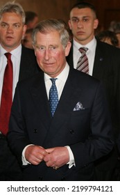 KRAKOW, POLAND - APRIL 29, 2008: Prince Charles And Camilla Parker Bowles Visiting Cracow In Poland.