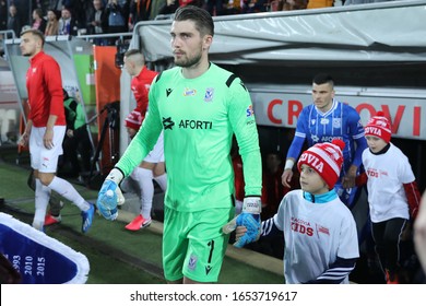 KRAKOW, POLAND - FEBRUARY 16, 2020: Polish Premier Football League: Cracovia Krakow - Lech Poznan O/p Mickey Van Der Hart