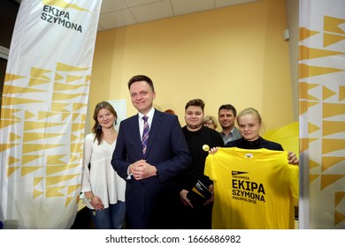 
Krakow, Poland - FEBRUARY 17, 2020: Presidential Campaign In Poland. Collection Of Signatures And Opening Of The Office Of Szymon Holownia's Electoral Staff In Krakow