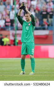 KRAKOW, POLAND - June 06, 2016: Inernational Friendly Football Game Poland - Lithuania O/p Artur Boruc