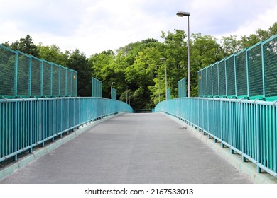 KRAKOW, POLAND - JUNE 14, 2022: A pedestrian bridge in Krakow, Poland. 