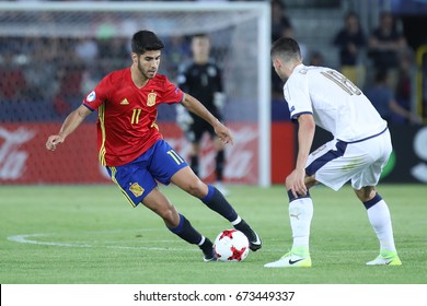 KRAKOW, POLAND - JUNE 27, 2017: European Under-21 Championship Poland 2017, Semi Final Italy - Spain O/p Marco Asensio