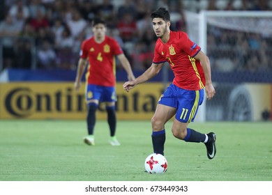 KRAKOW, POLAND - JUNE 27, 2017: European Under-21 Championship Poland 2017, Semi Final Italy - Spain O/p Marco Asensio