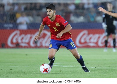 KRAKOW, POLAND - JUNE 27, 2017: European Under-21 Championship Poland 2017, Semi Final Italy - Spain O/p Marco Asensio